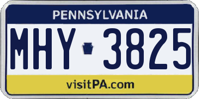 PA license plate MHY3825