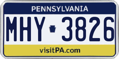 PA license plate MHY3826