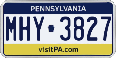 PA license plate MHY3827