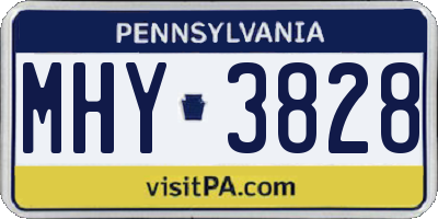 PA license plate MHY3828