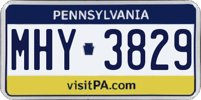 PA license plate MHY3829