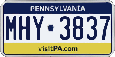 PA license plate MHY3837