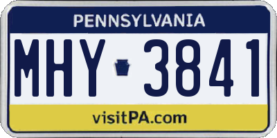 PA license plate MHY3841
