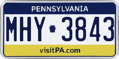 PA license plate MHY3843
