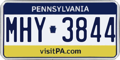 PA license plate MHY3844