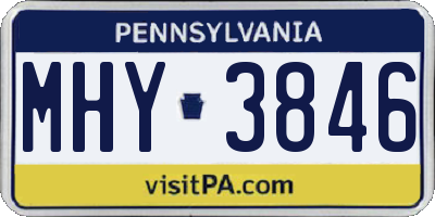 PA license plate MHY3846