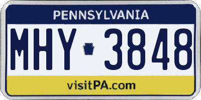 PA license plate MHY3848
