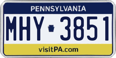 PA license plate MHY3851