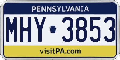 PA license plate MHY3853