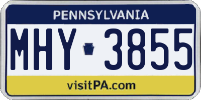 PA license plate MHY3855