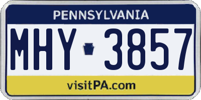 PA license plate MHY3857