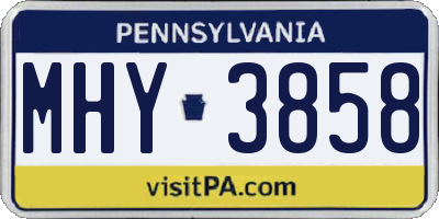 PA license plate MHY3858