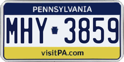 PA license plate MHY3859