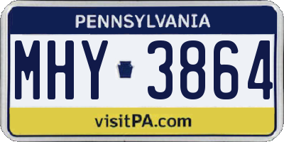 PA license plate MHY3864