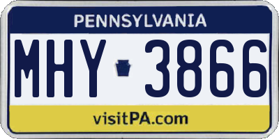 PA license plate MHY3866