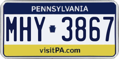 PA license plate MHY3867
