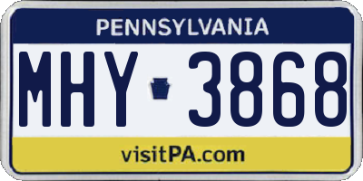 PA license plate MHY3868