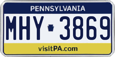 PA license plate MHY3869
