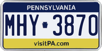 PA license plate MHY3870