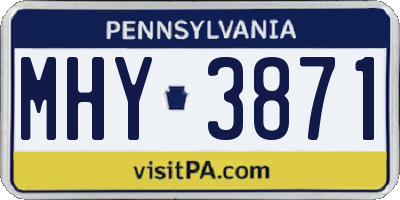 PA license plate MHY3871