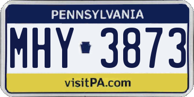 PA license plate MHY3873