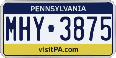 PA license plate MHY3875