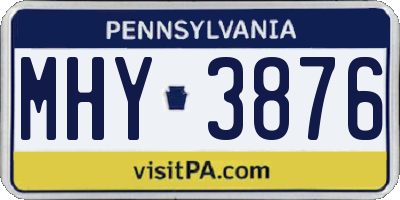 PA license plate MHY3876