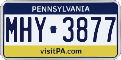 PA license plate MHY3877