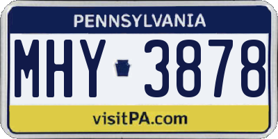 PA license plate MHY3878
