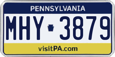 PA license plate MHY3879