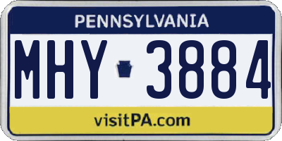 PA license plate MHY3884
