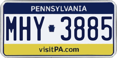 PA license plate MHY3885