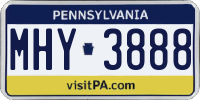 PA license plate MHY3888