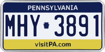 PA license plate MHY3891
