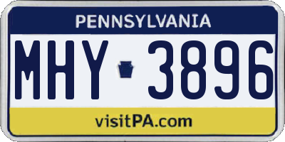 PA license plate MHY3896