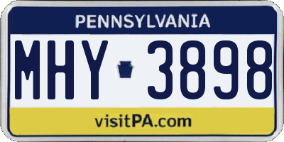 PA license plate MHY3898