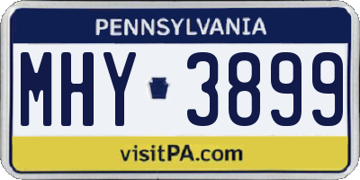 PA license plate MHY3899