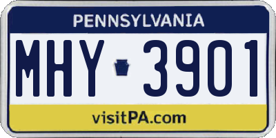 PA license plate MHY3901