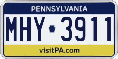 PA license plate MHY3911