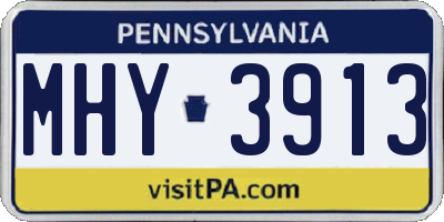 PA license plate MHY3913