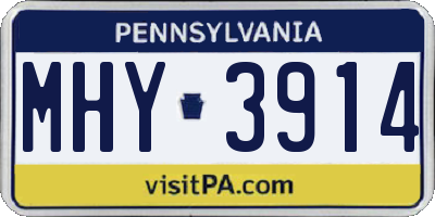 PA license plate MHY3914