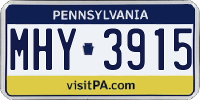 PA license plate MHY3915