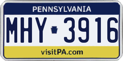 PA license plate MHY3916