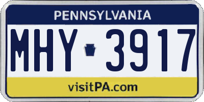 PA license plate MHY3917