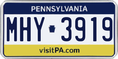 PA license plate MHY3919