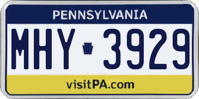 PA license plate MHY3929