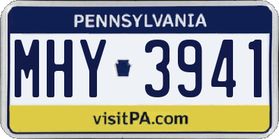 PA license plate MHY3941
