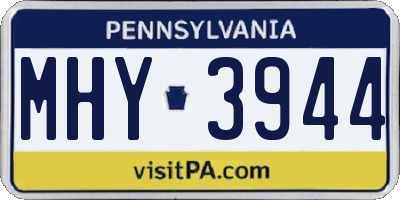 PA license plate MHY3944