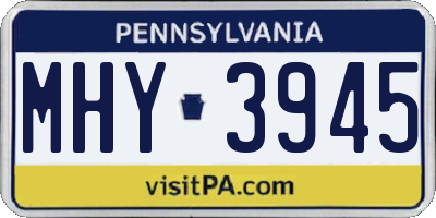 PA license plate MHY3945