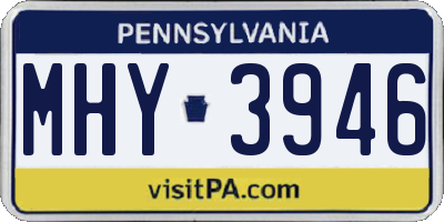 PA license plate MHY3946